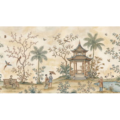 Papier peint traditionnel paysage traditionnel d'inspiration asiatique