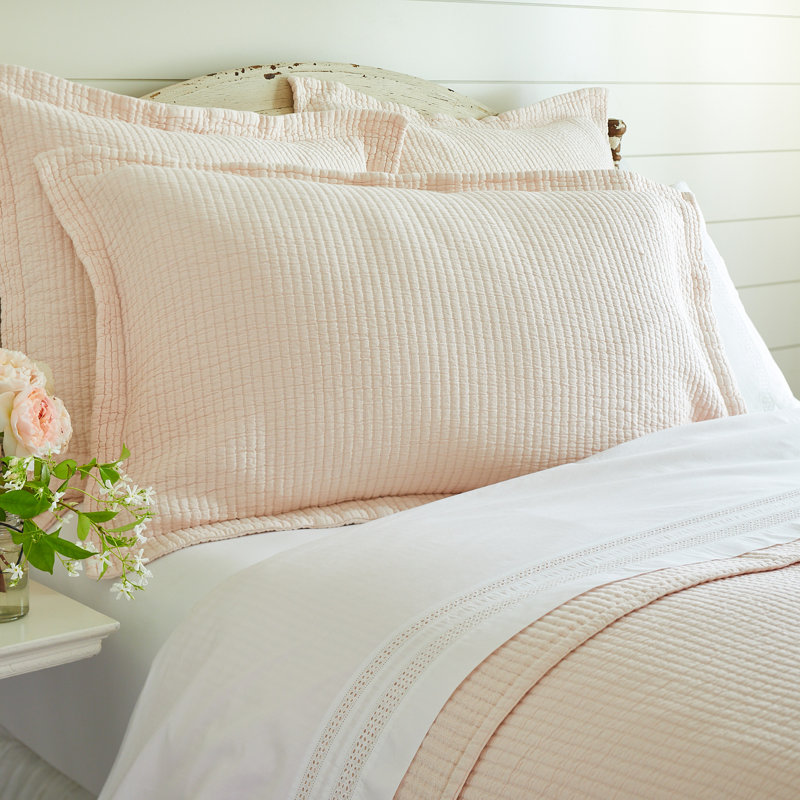 Hudson Stripe Cotton Blend No Sham Set, Euro, Pink