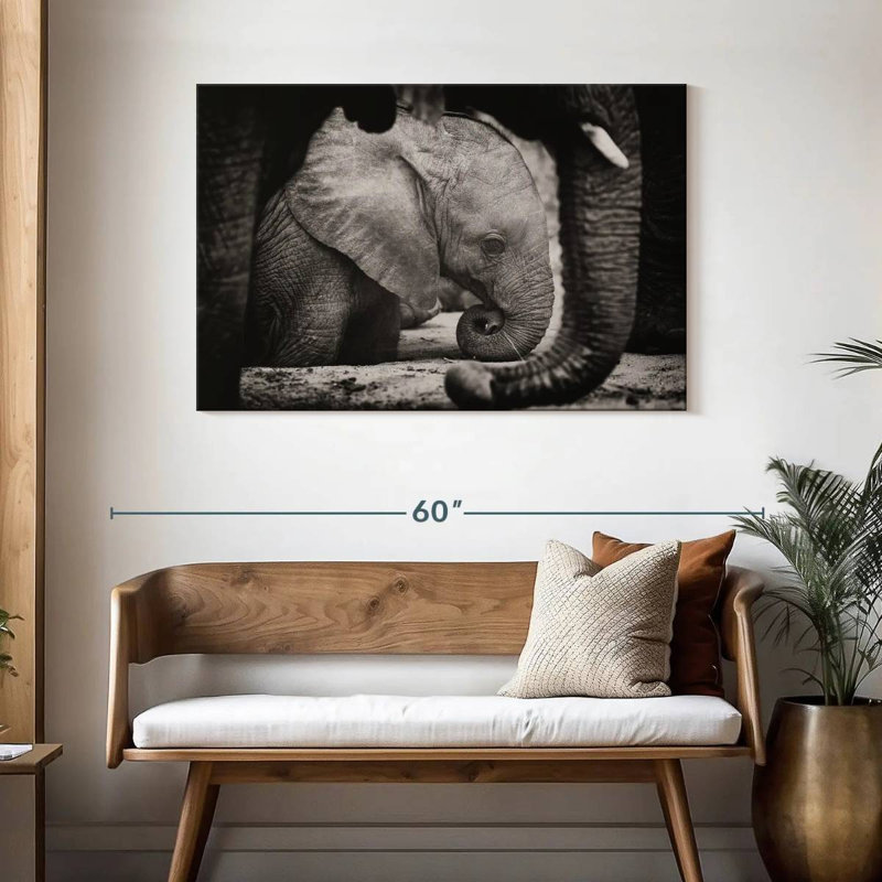 Brampt Napping Baby Elephant, 30" H x 45" W
