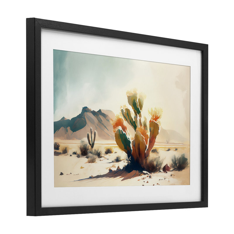 «Desert Dream at Sunrise», reproduction encadrée sous verre, conception de Titan Turner, H 14 po x l 20 po, Cadre noir minuit
