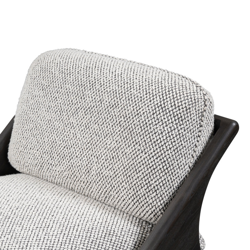 Georgia Accent Chair, Light Gray Polyester, Black