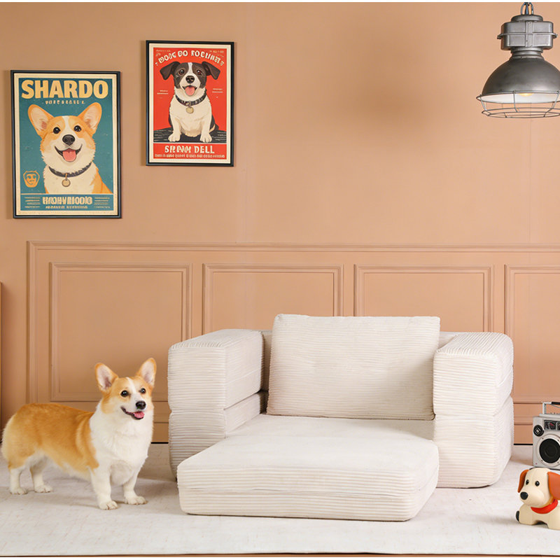Compression Human Dog Sofa Bed, Beige