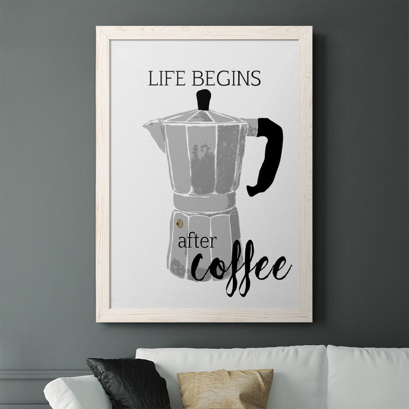 Traskwood Begins After Coffee, reproduction d'art sur toile, Blanc, H 37,5 po x l 27,5 po x P 1 po