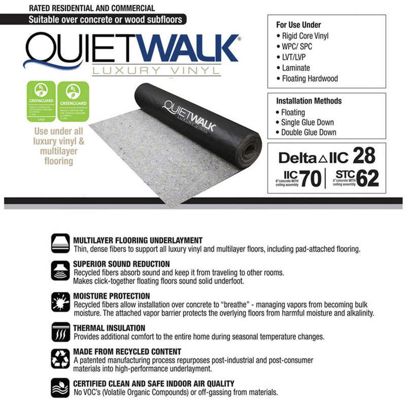 MP Global Products Quietwalk Luxury Vinyl Underlayment 360 Sq Ft