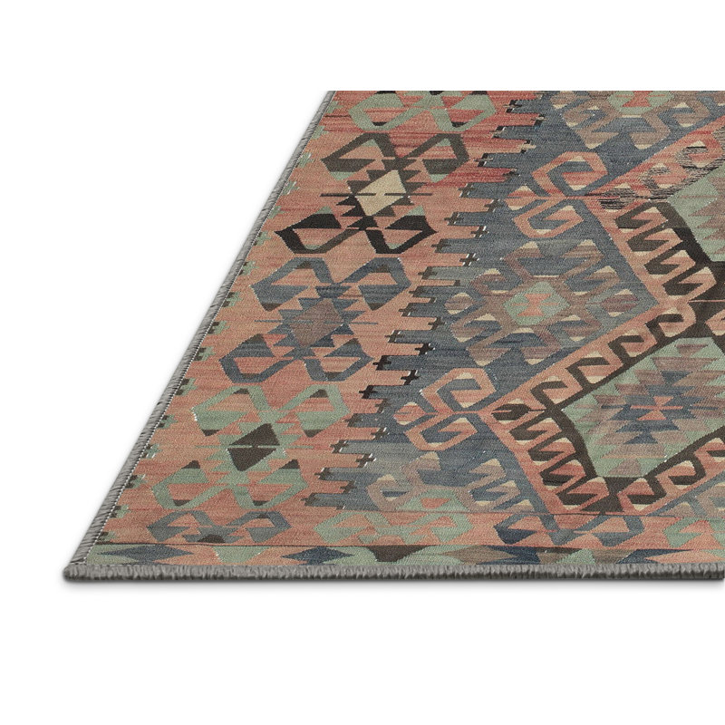 Tapis oriental multicolore tissé à la machine Oriental, Rectangle 2 pi x 3 pi