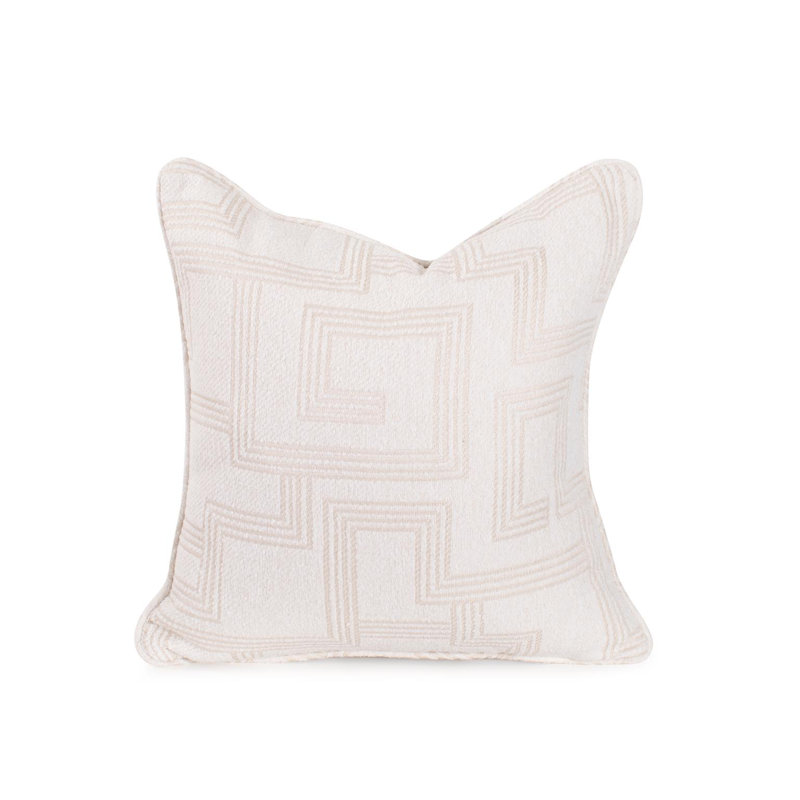 Indoor/Outdoor Pillow Syros Fog, Natural Striped, 20"H x 20"W, Square