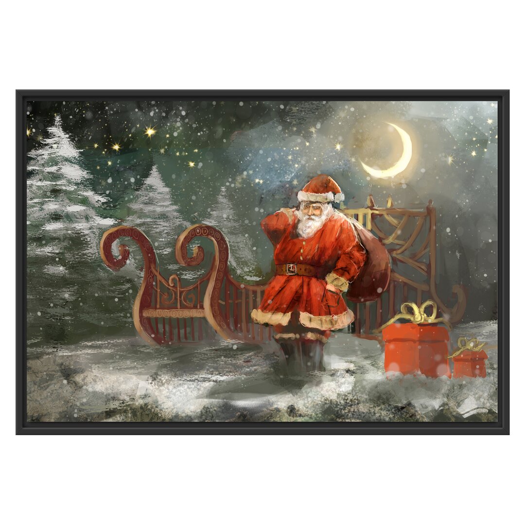 Gerahmtes Poster Santa Claus with Gifts