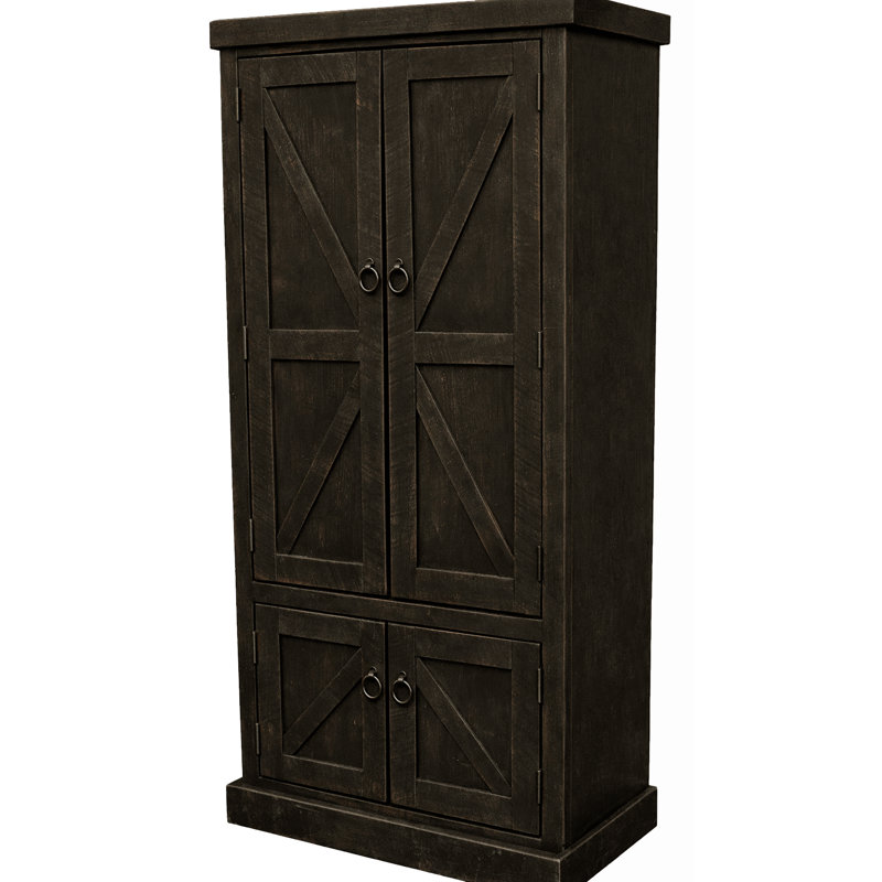 Garde-manger 75 po Blissfield, Noir rustique antique