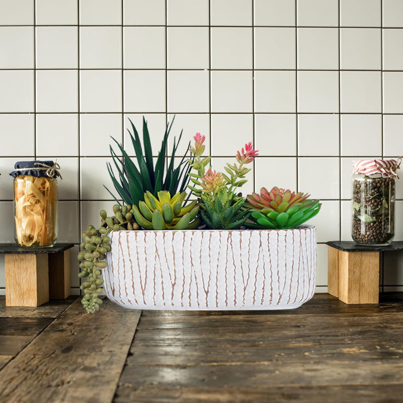 8.7" Faux Succulent Set Small Potted Plants