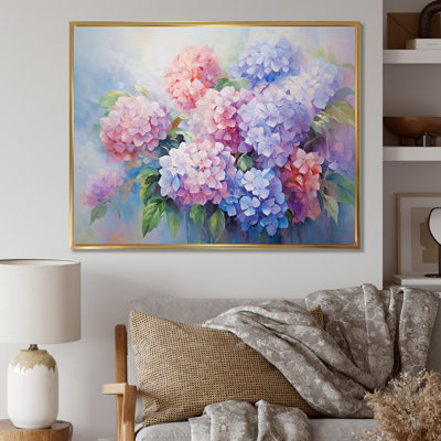 Impression romantique d'hortensia mauve rose