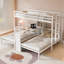 Lit superposé simple au-dessus de simple et simple avec bureau intégré et tablettes de rangement, lampe de lecture, 3 lits en 1, blanc-130145093