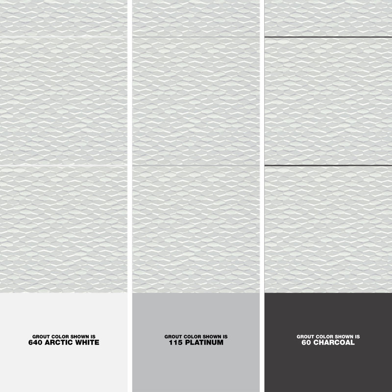 Artwork™ 12" x 35" Beveled Ceramic Metal look Tile, Gray