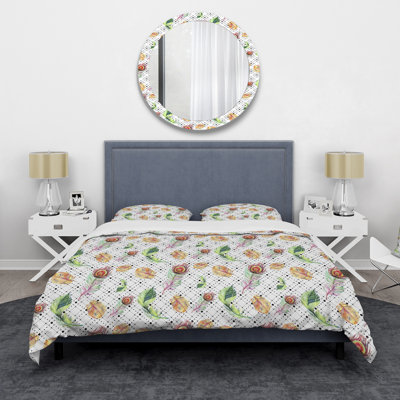 Ensemble de housse de couette bohémien Bright and Colorful Boho Feathers II - Microfibre polyester