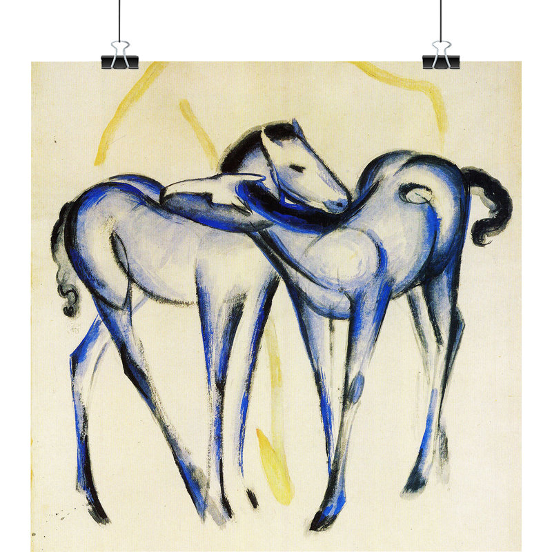 Franz Marc Two Blue Horses - Frameless Print, 60.96 x 60.96cm