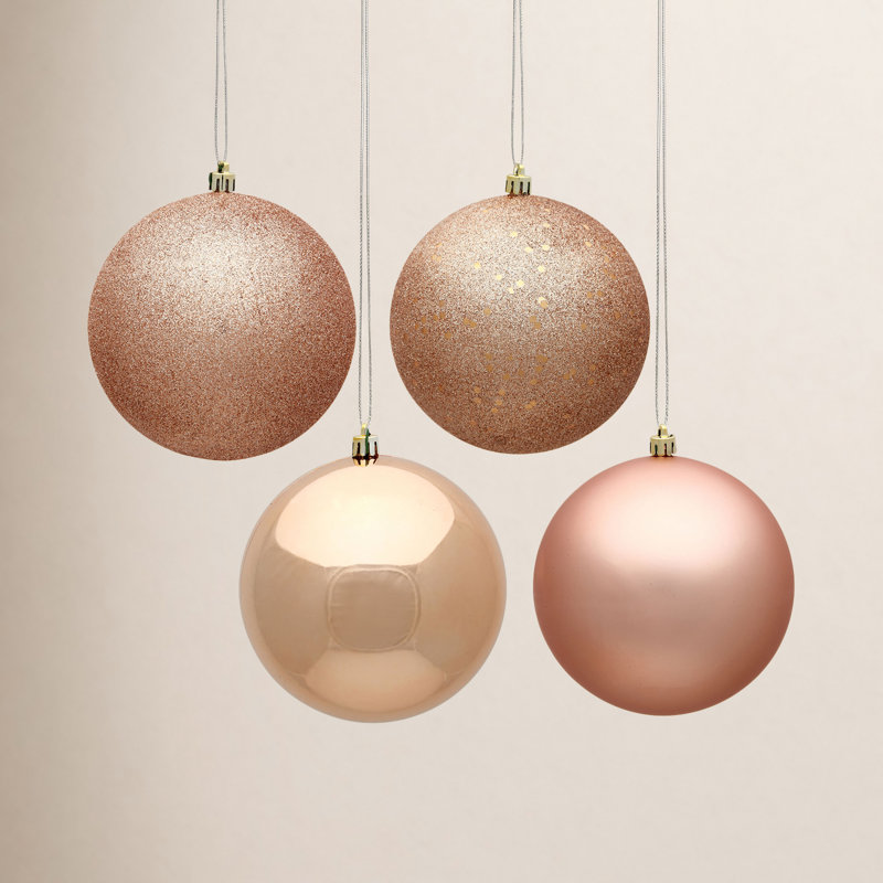 Décoration de boule décorative des Fêtes, H 6 po x l 6 po x P 6 po, Or rose