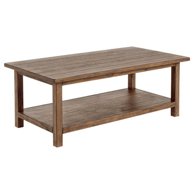 Castleton Distressed Wood Coffee Table With Shelf