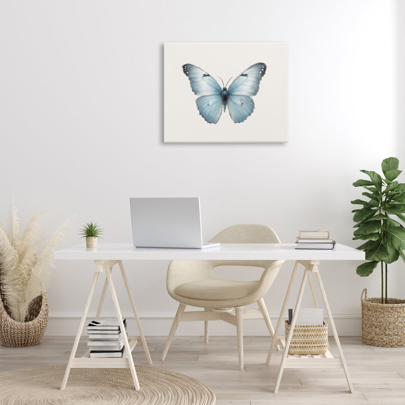 «Blue Symmetric Butterfly» par Elizabeth Medley, H 24 po x l 30 po