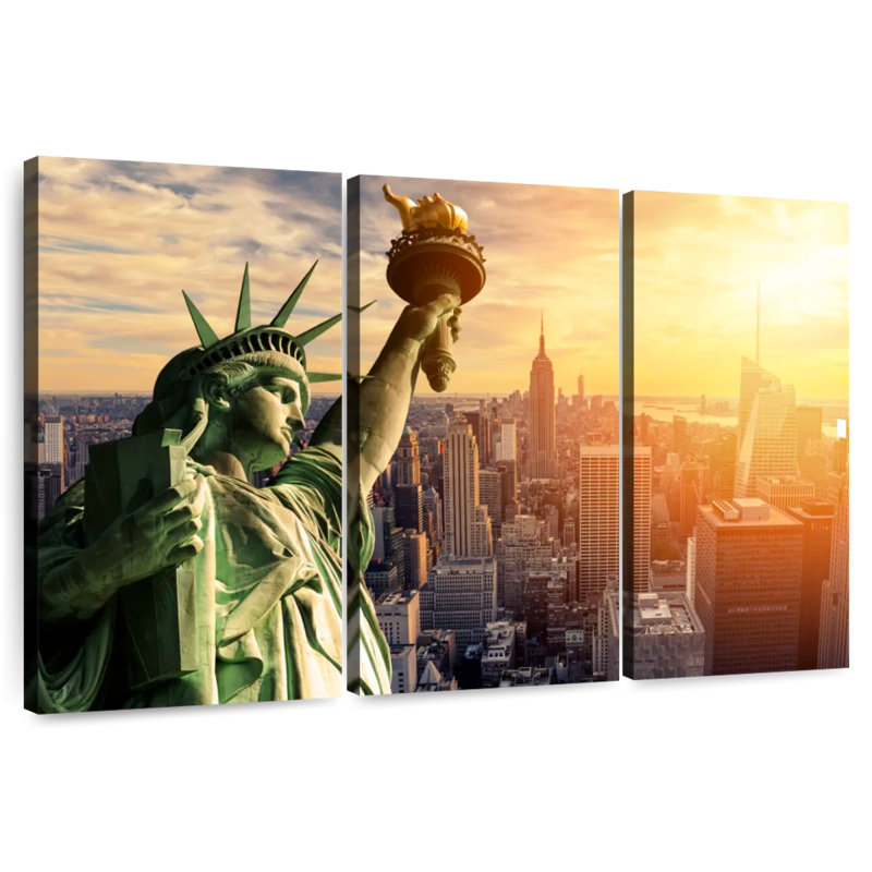 Syd Statue Of Liberty NYC Skyline, 28" H x 45" W