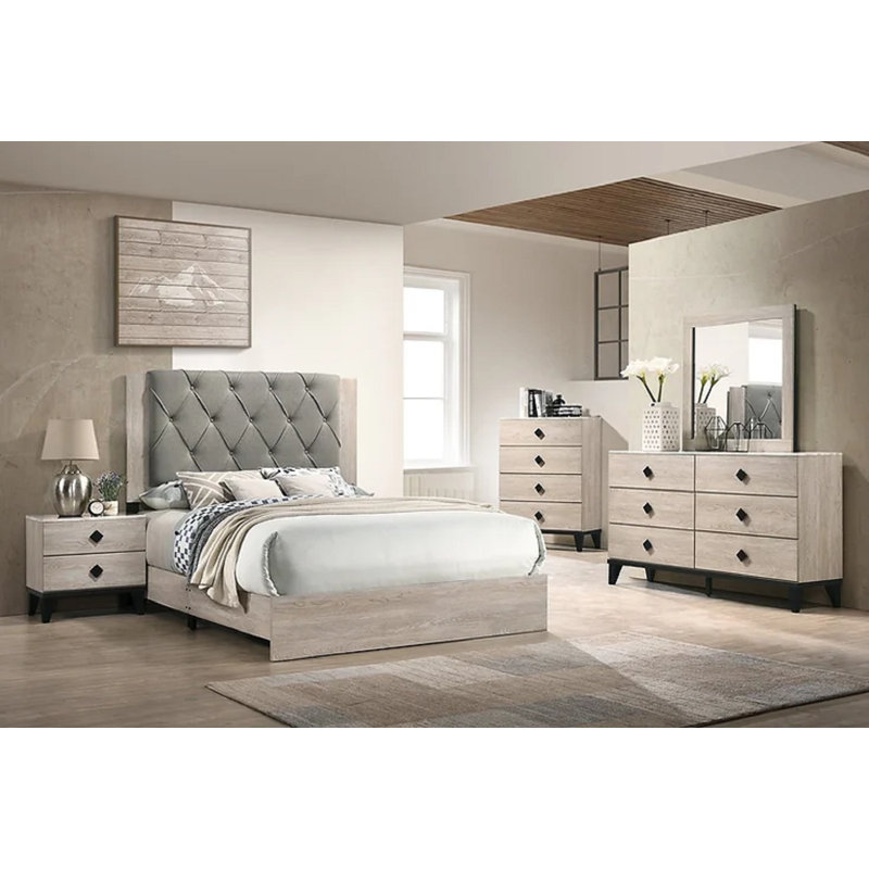 Ensemble de chambre avec grand lit 5 pièces Welby  