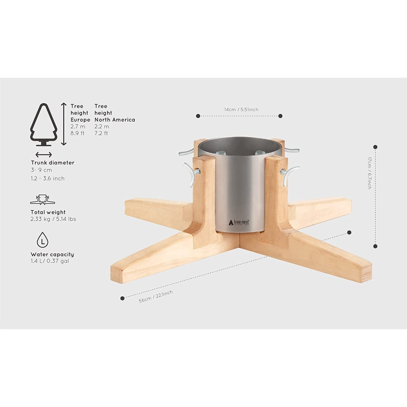 Live Christmas Tree Stand (Fits 3" Trunk)