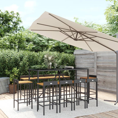 Mirkku Wicker Bar Set with Stools