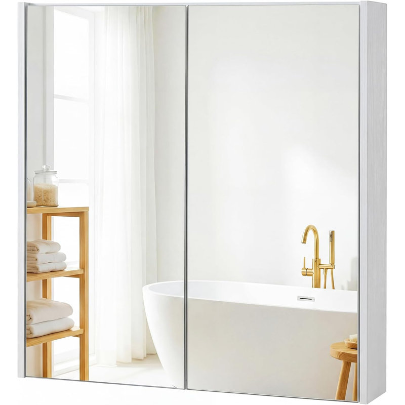 W H Medicine Cabinet Mirror, White
