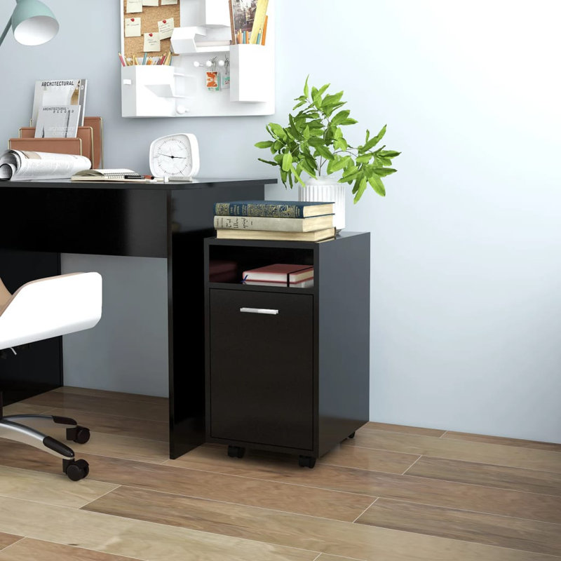 Makenzlie 33cm Wide File Cabinet, Black