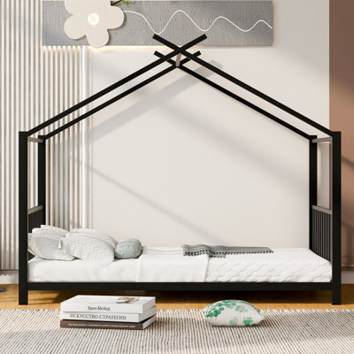 Cadre de lit en métal pour enfants, lit plateforme simple sans sommier
