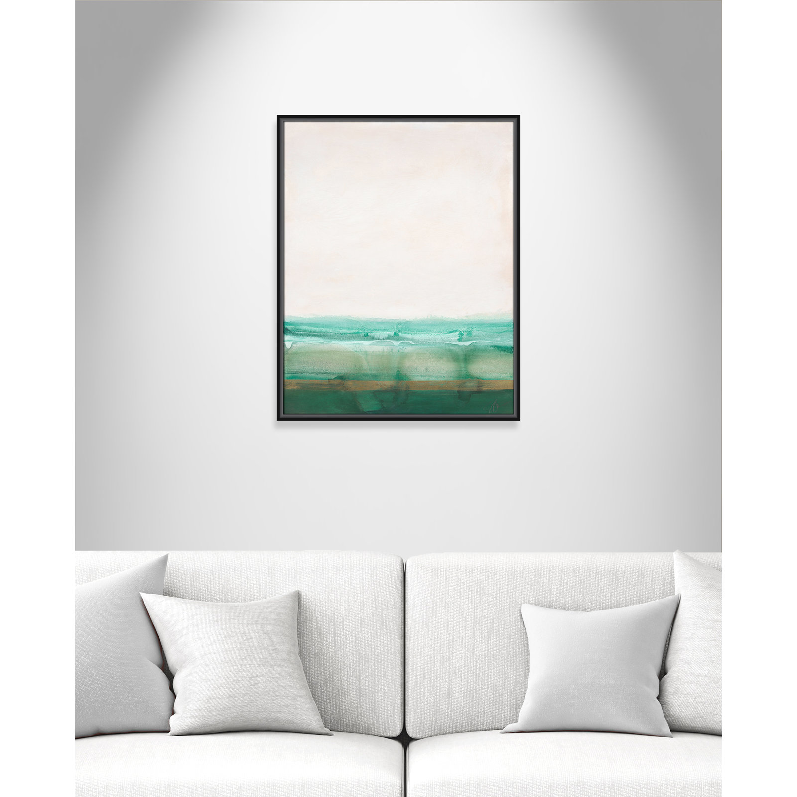 Franke "Emerald Shores" Print by Filippo Ioco, 29.5" H x 23.5" W x 2" D, Black Framed Canvas