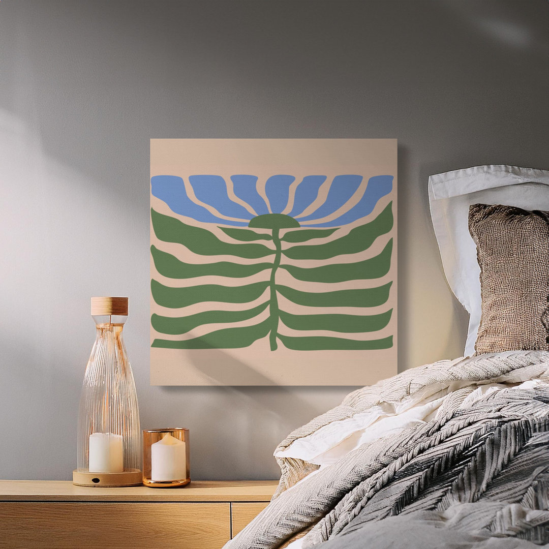 Abstract Floral Canvas Wall Art, Modern Botanical Print, Gallery Wrapped, Ready to Hang, Archival Inks, Minimalist Flower, Home Decor