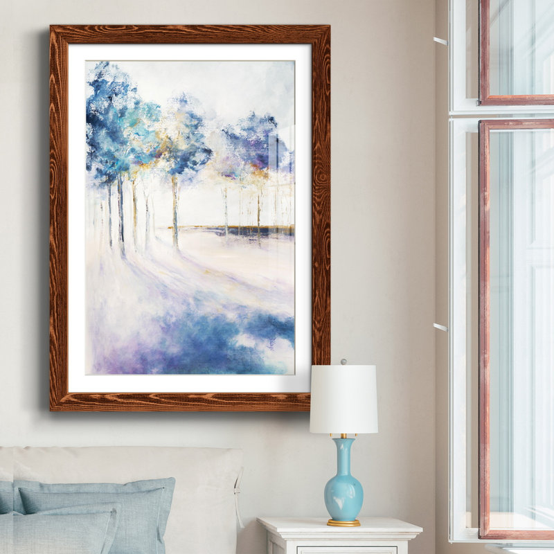 Ombre et grands arbres - Reproduction de photo encadrée sur papier, Papier érable, H 31,5 po x l 23,5 po x P 1,5 po