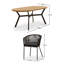6 Seater Oval Wooden Garden Dining Set with 6 Rope Chairs-1651871688