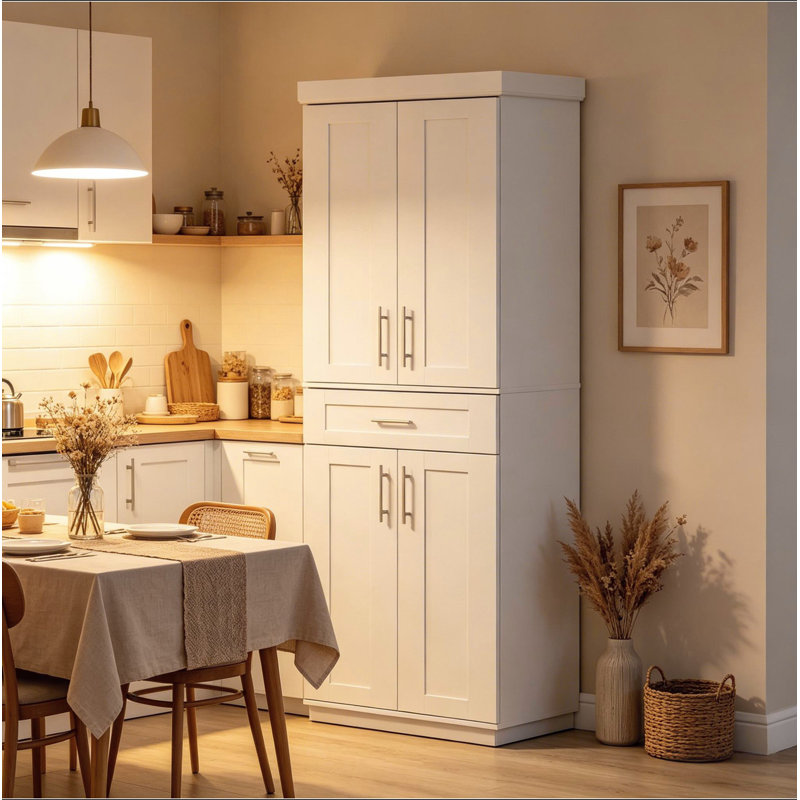Armoire de rangement autoportante spacieuse, armoire de cuisine, grande armoire de rangement (seulement grande armoire de rangement)