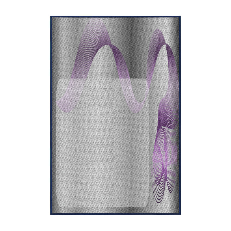 Tapis gris/noir/mauve à motifs, Rectangle 2 pi x 3 pi
