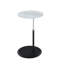 Table de bout en marbre gris texturé à plateau texturé de 15,5 po de hauteur avec aspect de qualité réglable - élément de caractère moderne