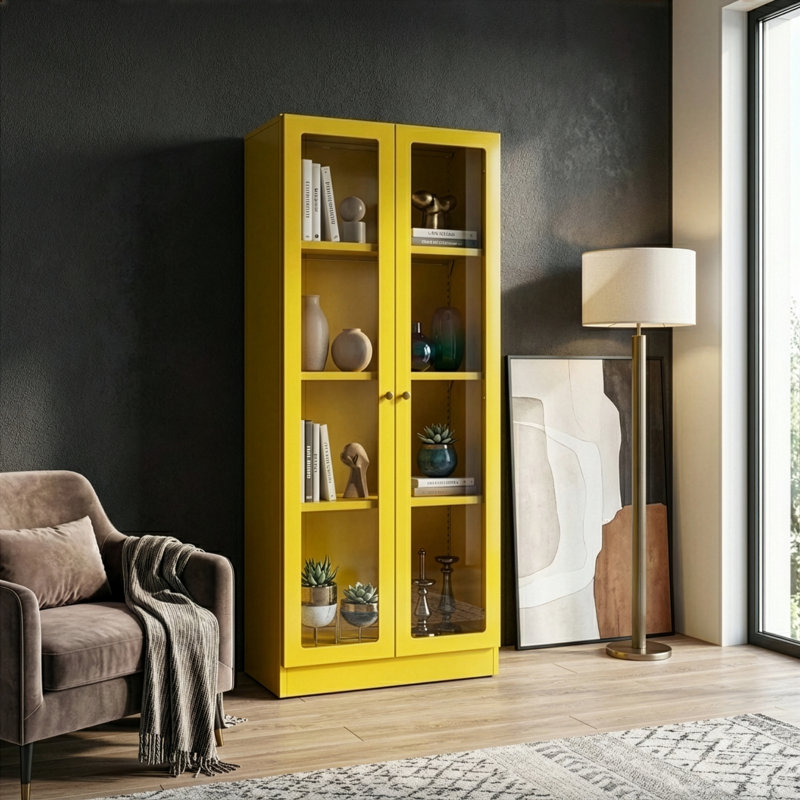 Armoire de rangement à 3 tablettes Harville, Jaune