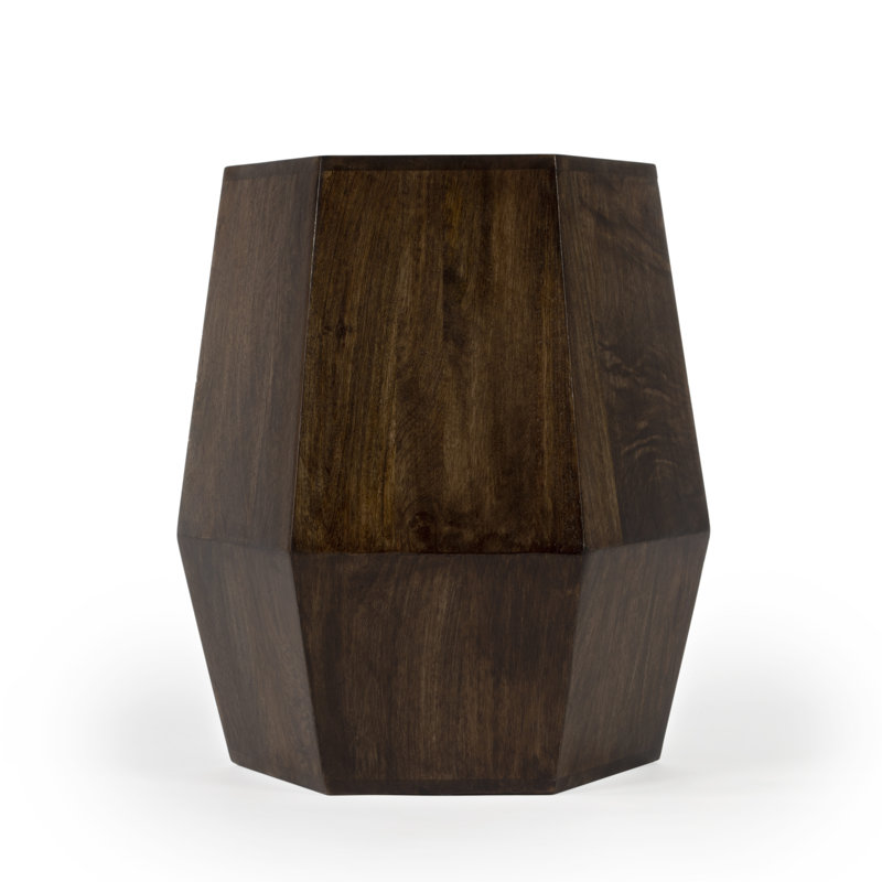 Gulchatai Wood Finish Side Table, Dark Walnut