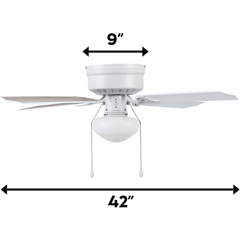  Cherry Hill Ceiling Fan with Quiet, Reversible Motor, 42", White