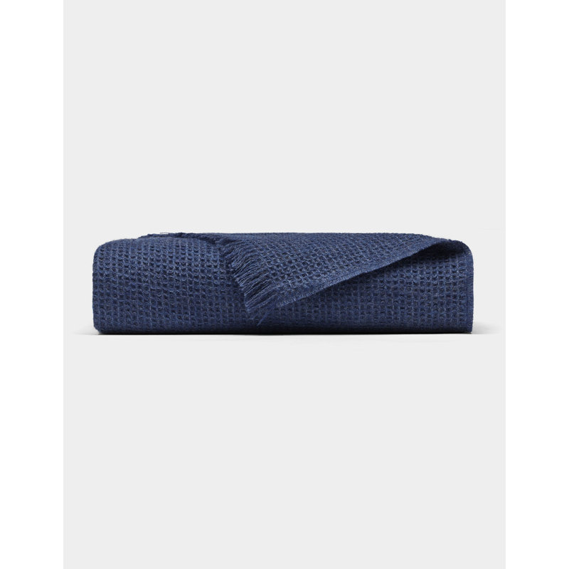 Alpaca Waffle Throw, 60" L x 50" W, Slate Blue