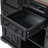 Timeless Kitchen Island With Drop Leaf & Power Outlet – Versatile Kitchen Storage Cart With 4 Door Shelves, Cross Barn Doors & Visual Glass Door On Rolling Wheels-1124687331