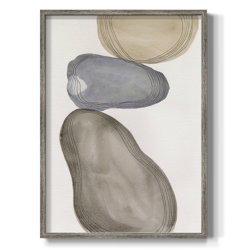 River Rocks Contour II Framed Print - Solid Wood, 11" H x 9" W