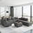 Linen Modular Sectional Sofa L Shaped Extra Deep Seats Couch  with Storage Ottomans-1608029887