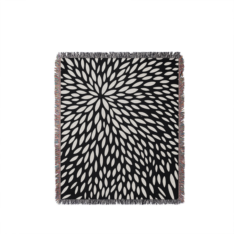 Jeté en coton Addy, 50x60, Noir