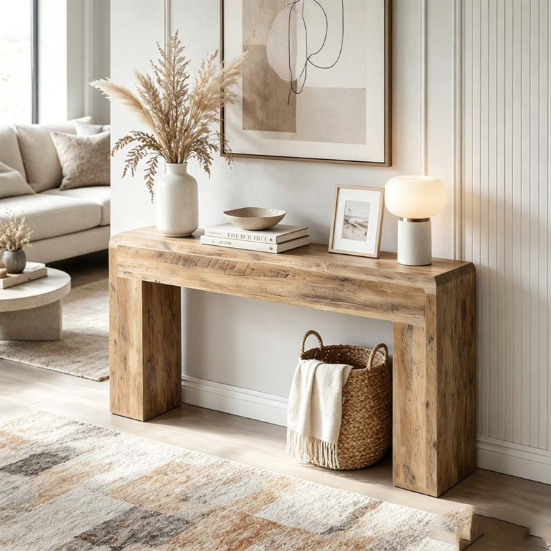 Table d'entrée en bois, console rustique