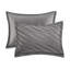 Grand édredon gris 7 pièces - Motif diagonal moderne et élégant, accessoires assortis, design-125448422