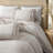 Beige King Comforter Set Ruffled Bedding Comforter Ruffle Fringe Coquette Bedding Boho Farmhouse Quilt Bedding Set for All Season-123021046-123021051