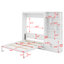 Lit escamotable double avec tablettes