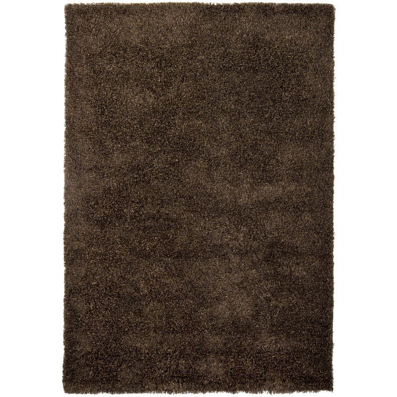 Barun Hand Loomed Modern Area Rug in Dark Brown, Rectangle 7'9" x 10'6"