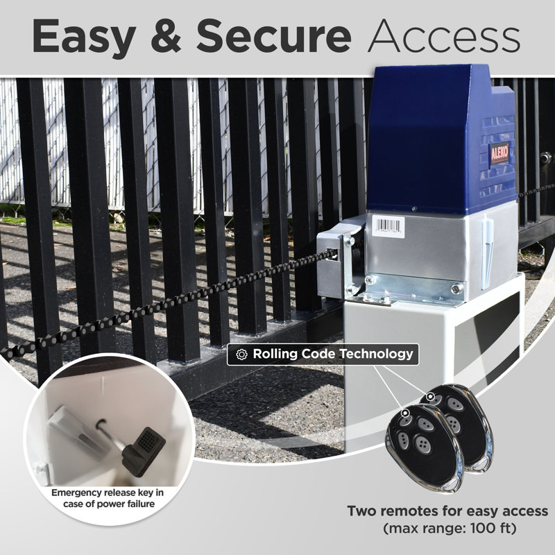ALEKO Heavy-Duty Aluminum Sliding Gate Opener Kit