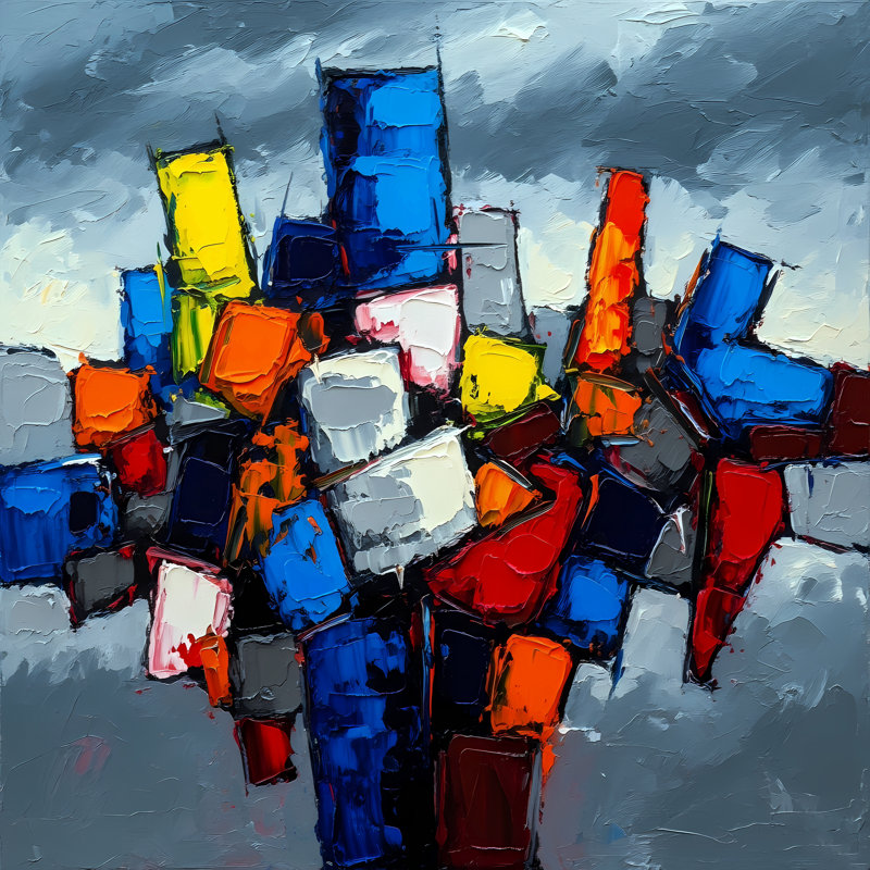 Urban Mosaic, 24" H x 24" W